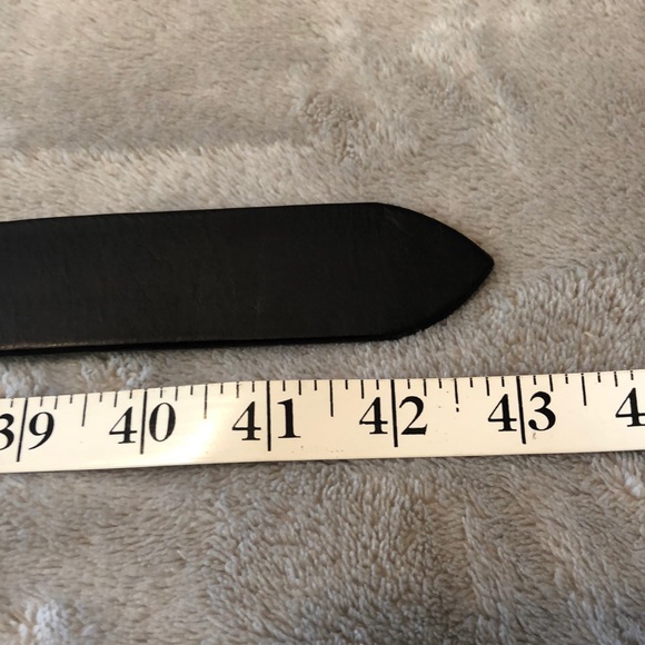 Black Leather Belt Men’s Size 36 - Picture 3 of 5